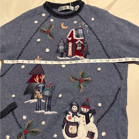 Charming Blue Sweater with Snowman Design - Picture 9 of 12